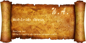 Wohlrab Anna névjegykártya